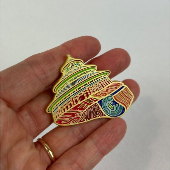 Conchologists City Club Shell Show 2023 Enamel Pin Collectible Pagoda - Picture 2 of 6